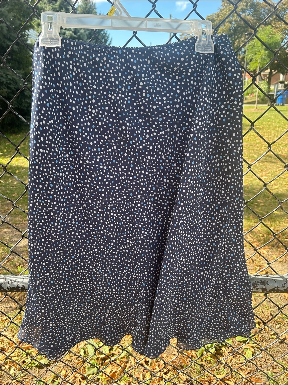 Vintage Y2K Navy Blue Polka Dot Ruffle Skirt Size XL Coquette